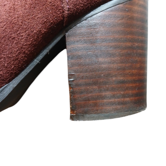 Steve Madden Savas Tall Suede Slouch Boots Burgundy Knee High Heeled Boot 6 - Picture 10 of 11